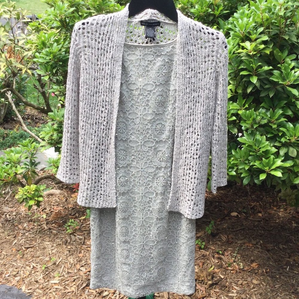 Grace Elements Silver Sequen Knit Top - image 3